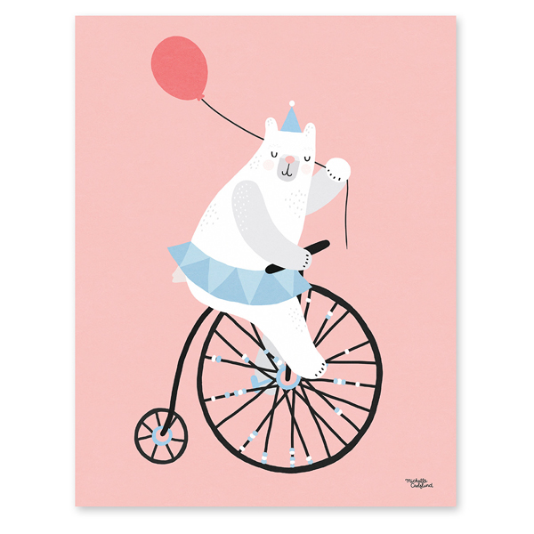 Cycling Bear art poster